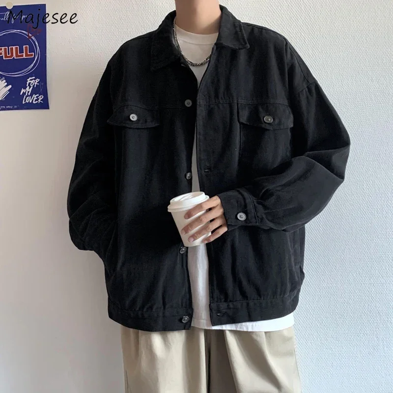 

Denim Jackets for Men Techwear Cool Outwear Handsome Fashion Teens Casual Chaqueta Korean Y2k Jacket Streetwear Ins New