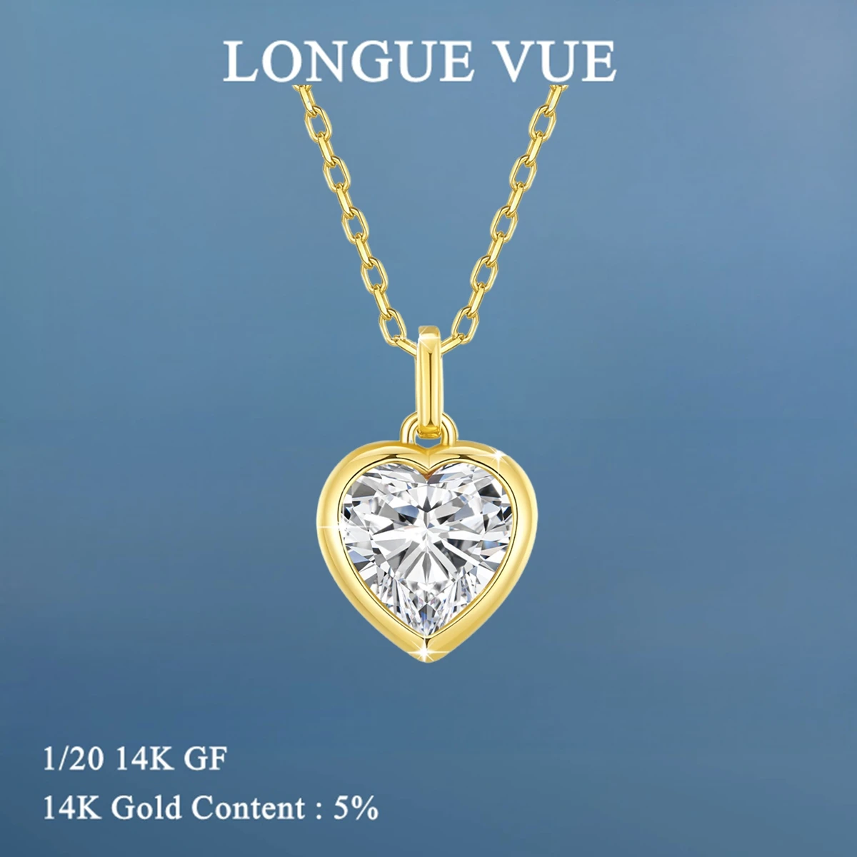 

AU585 14K Gold Filled Heart-shaped Moissanite Necklace Pendant For Women GRA Certified D VVS1 Diamond Neck Chain Wedding Jewelry