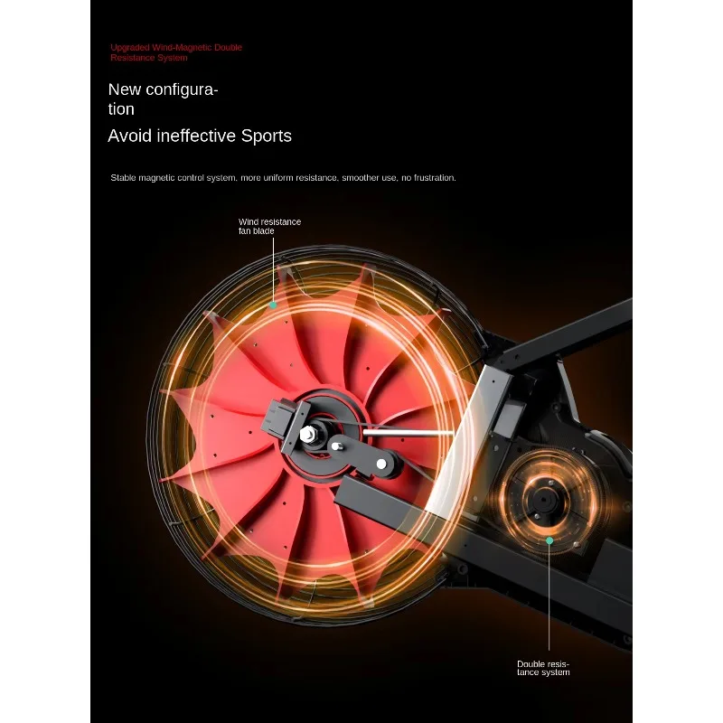 Reluctance Rowing Machine Magnetic Resistance Led Display Paddle Steel Frame Heavy Duty For  Fitness Training