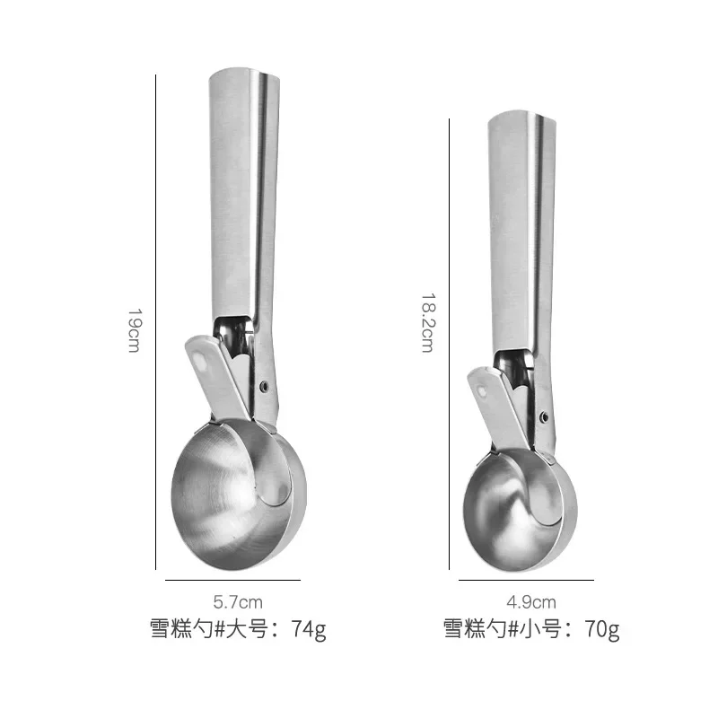 Multifunctional Ice Cream Scoops Stainless Steel Dual-Purpose Scoop Fruit Watermelon Spoon Ball Scoop Household Ice Cream Tools images - 6