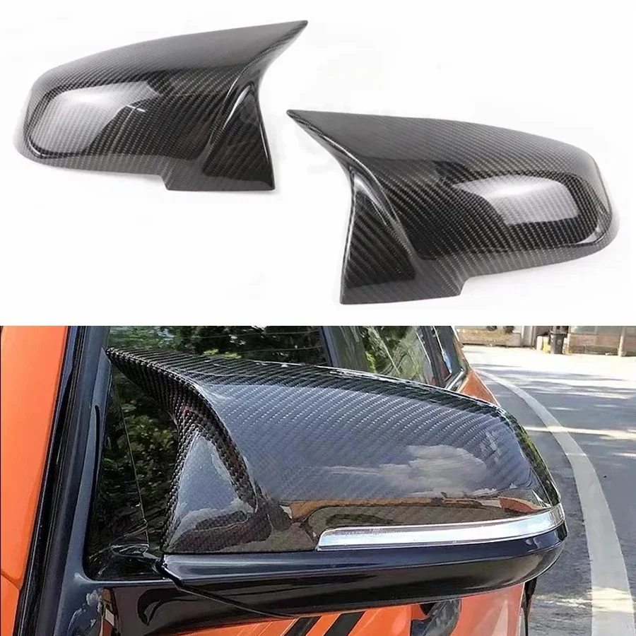 For BMW 2 Series 2014-2019/BMW 4 Series 2013-2020 Reversing Mirror Shell Rearview Mirror Rear Cover Carbon Fiber 1 Pair