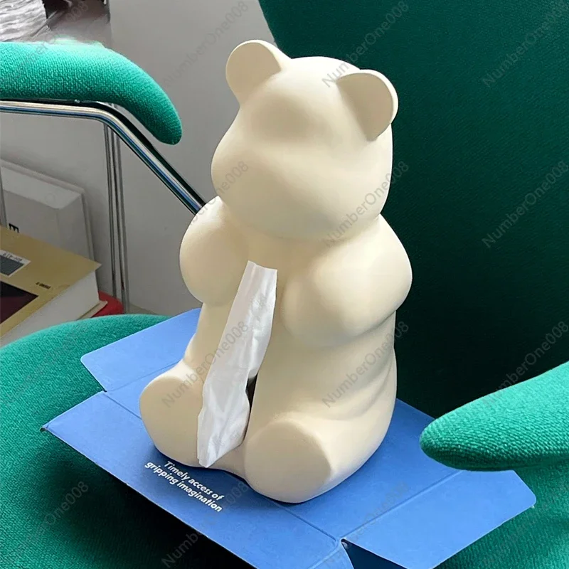 Candy bear pumping carton ornament ceramic tissue pumping storage hug bear cream wind home