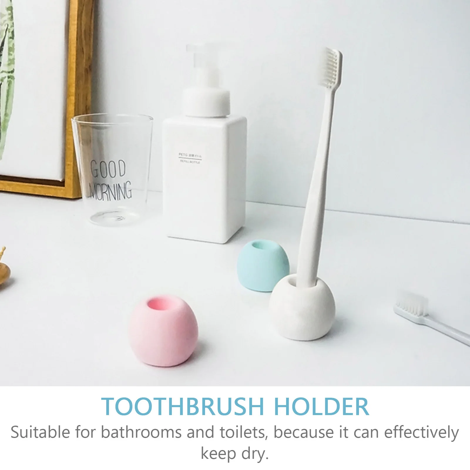 

3Pcs Toothbrush Holder Diatomite Quick Drying Water Absorption Electric Toothbrush Organizer Bathroom Stand Bathroom Accessories