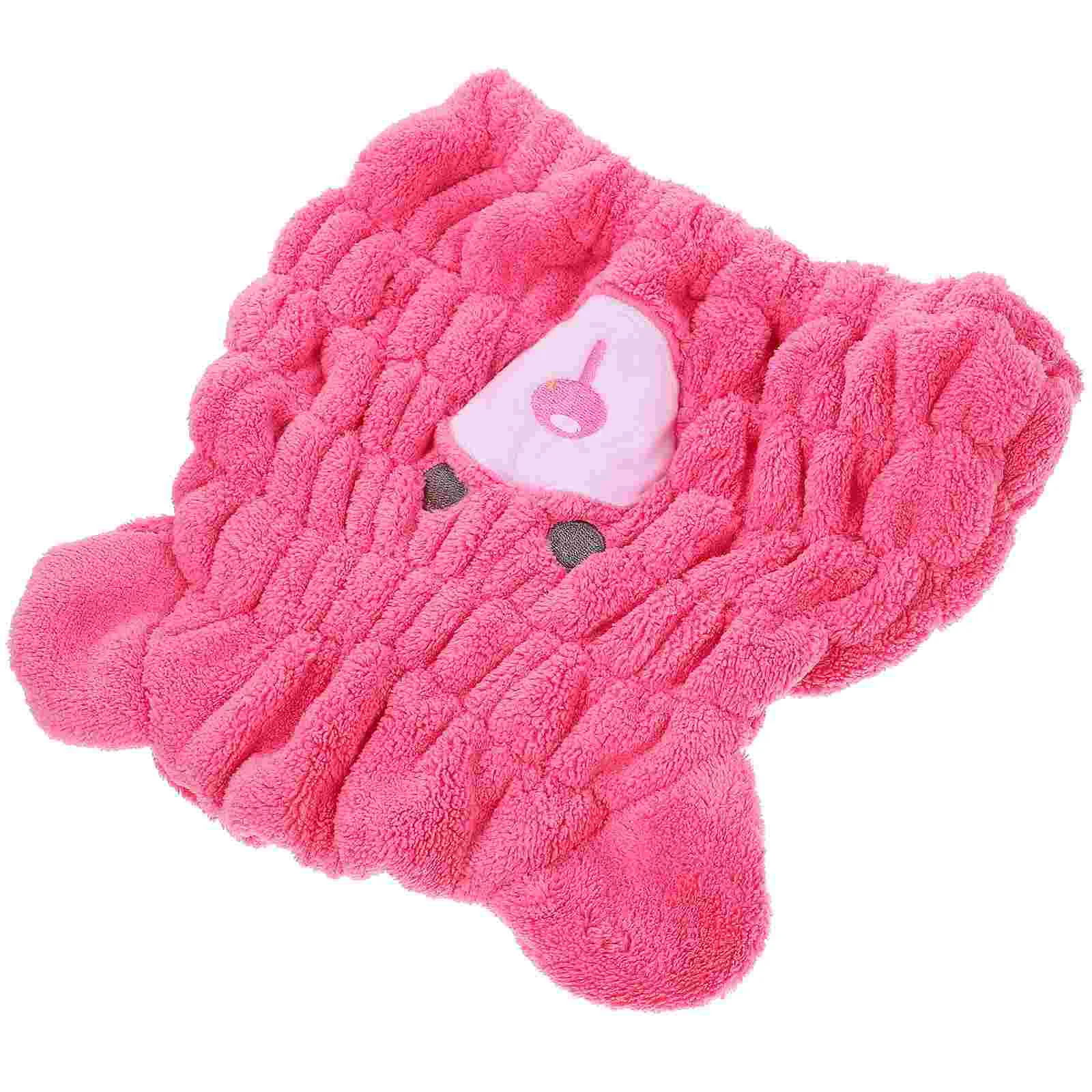 Shower Caps Bear Dry Hair Hat Quick Drying Absorbent Towel Rosy Kids for Wet Child