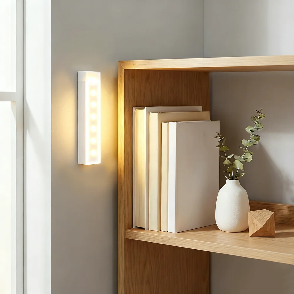 

10-50CM Motion Sensor Under Cabinet Lights Wireless USB Rechargeable Night Light 3 Colors Indoor Closet Lamp Bedroom Lighting