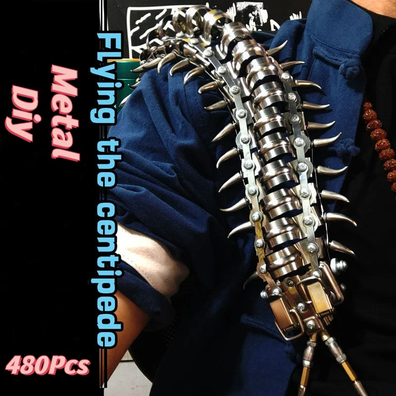 

3D precision metal flying centipede trend play metal stainless steel assembly adult assembly decompression puzzle punk model toy