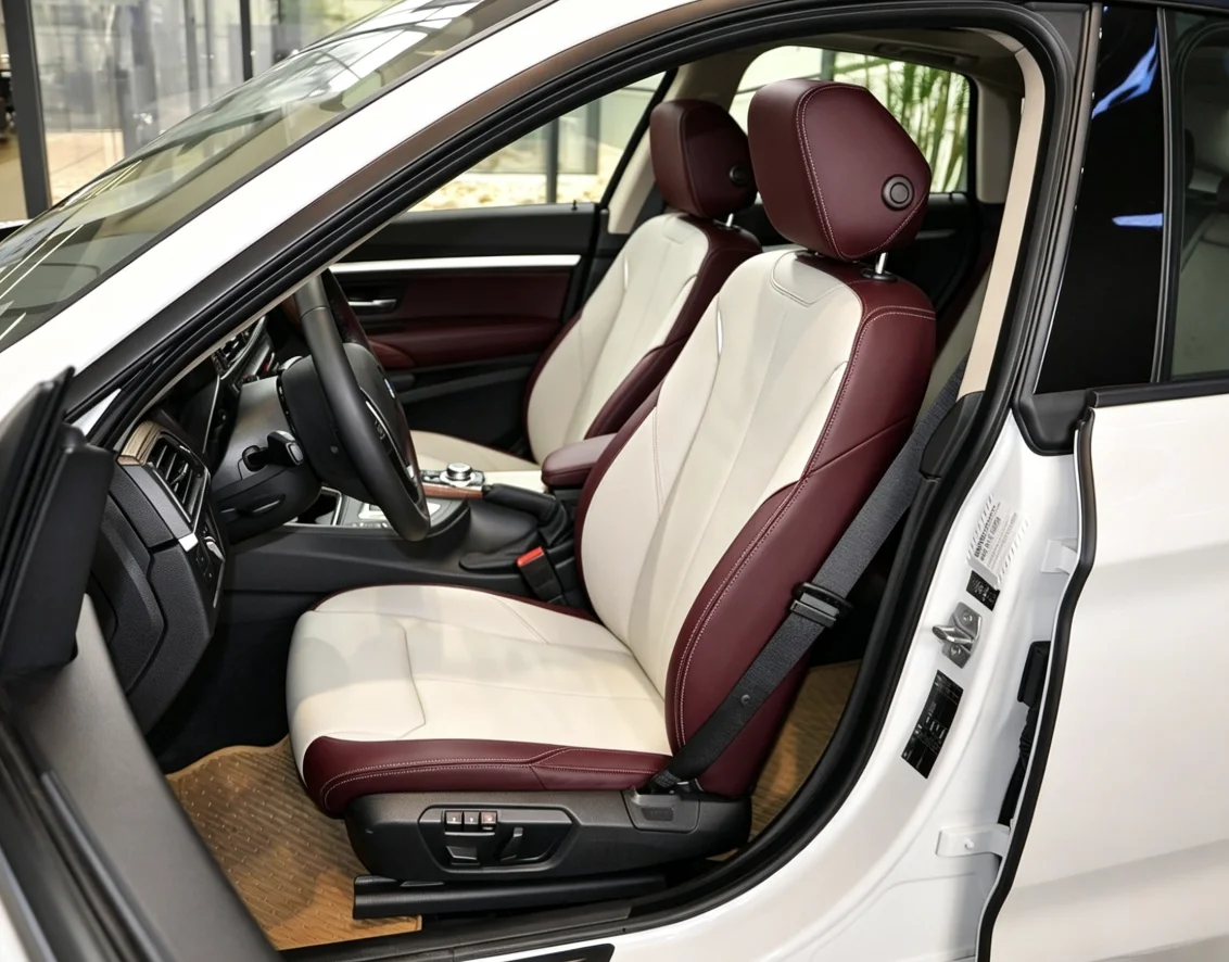 Für BMW F30 2013~2017 Maßgefertigte Autositzbezüge Luxuriöses Nappaleder 100% Passgenau Innenraumzubehör 360 ° Vollständige Abdeckung – Detail 10