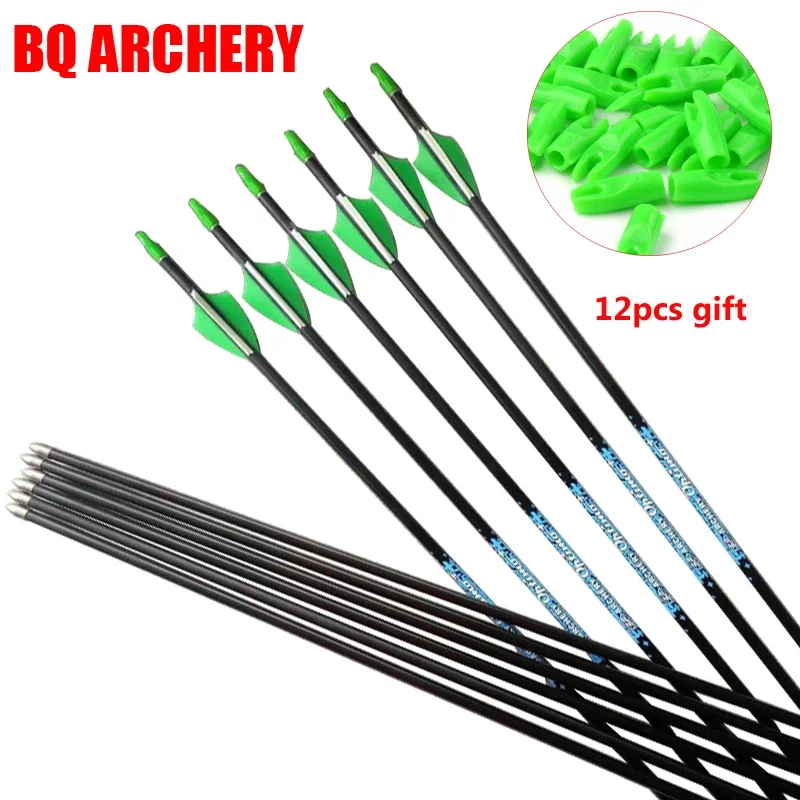 

12pcs SF Archery Carbon Arrows ID4.2mm 30inch Spine 500-900 Arrows Accessories for Recurve Bow Compound Bow Shooting