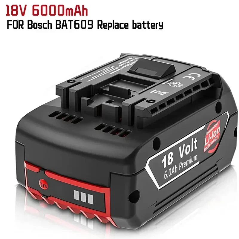 18V 6000mAh Lithium Ion Battery for Bosch 18V BAT620 BAT622 BAT609 BAT618 BAT618G BAT619 BAT619G SKC181-202L Cordless Power Tool