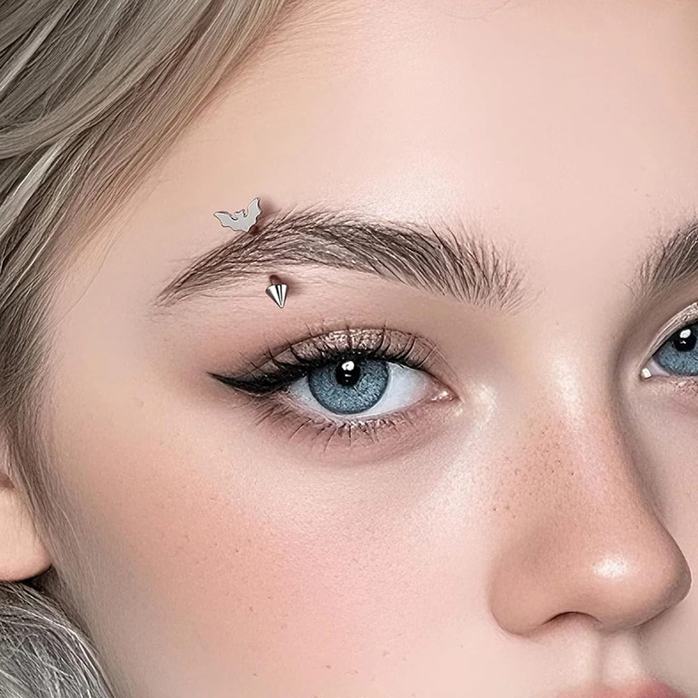 2pcs 16G Bat Rook Eyebrow Ring Vertical Labret Lip Piercing