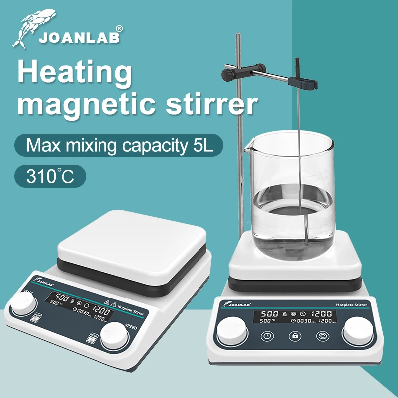 JOANLAB Magnetic Stirrer Hot Plate Digital Display Heating Thermostatic Magnetic Mixer Laboratory 5L 1500rpm
