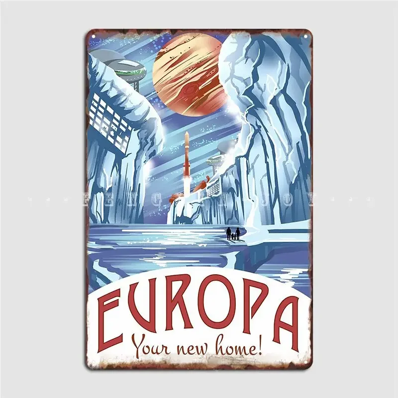 Visit Europa Poster Metal Plaque Wall Decor Garage Club Design Club Tin Sign Poster