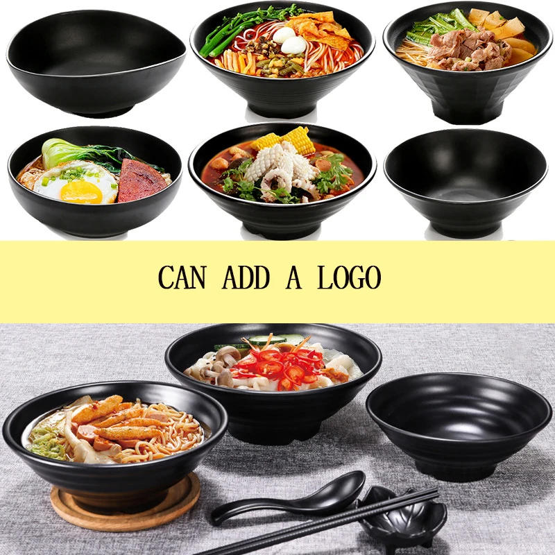 1 Pc Melamine Ramen Bowl Fruit Salad Fast Food Tableware Japanese Style Frosted Noodles Bowl