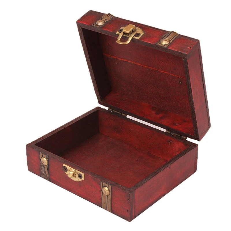 Retro Aufbewahrungsbox Schmuck Holzbox mit Verschluss Vintage Geschenkbehälter Kleinteile-Organizer Aufbewahrungsboxen