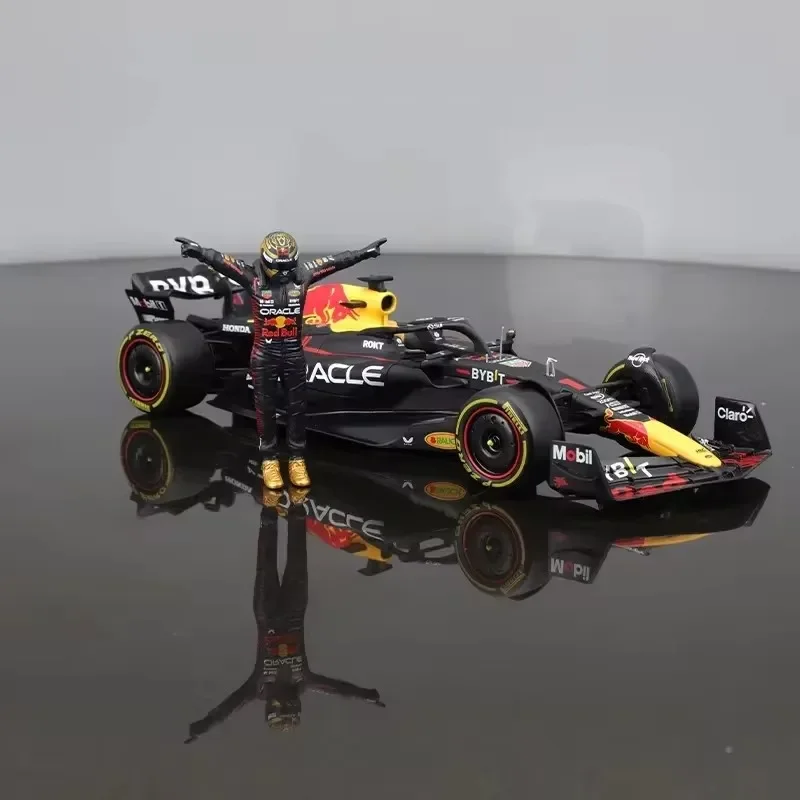 In Stock 1:24 2024 Bburago F1 Miniature Red Bull Rb19 And Verstappen Pilot Figuaine Alloy Diecast Model Toys Christmas Kids Gift