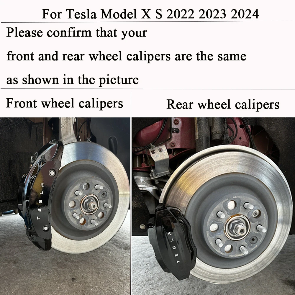 Brake Caliper Covers Compatible with for Tesla Model S for Tesla Model X 2022 2023 2024 Accessories Set of 4