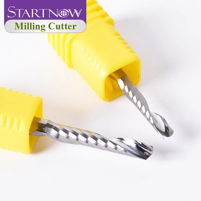 Startnow 5 أجزاء/وحدة الاكريليك حافة واحدة دوامة مثقاب كربيد نهاية مطحنة CNC قاطعة المطحنة كربيد نهاية مطحنة أداة القطع #4