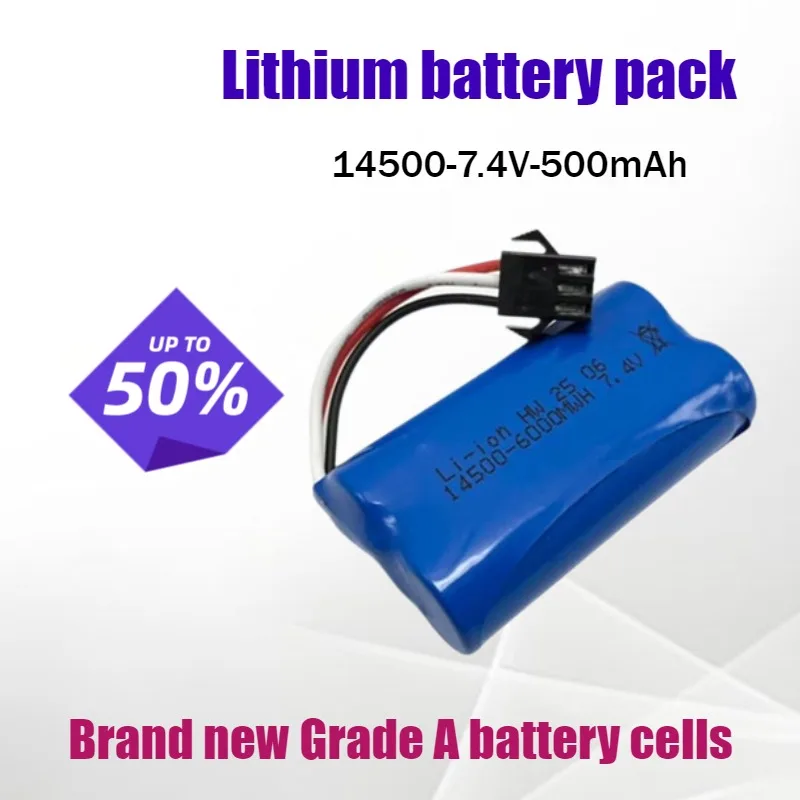 

14500 Lithium Battery Pack 7.4V 500mAh Three-wire Rechargeable Battery for MN 82 Remote Control Car Accessories