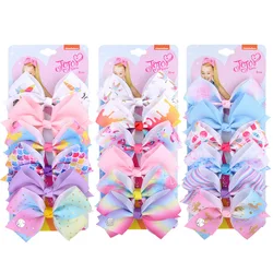 Cross-border Amazon kidsren's hair accessories jojo bow set 5inch 6 colors one card kidsren's hairpin baby headwear