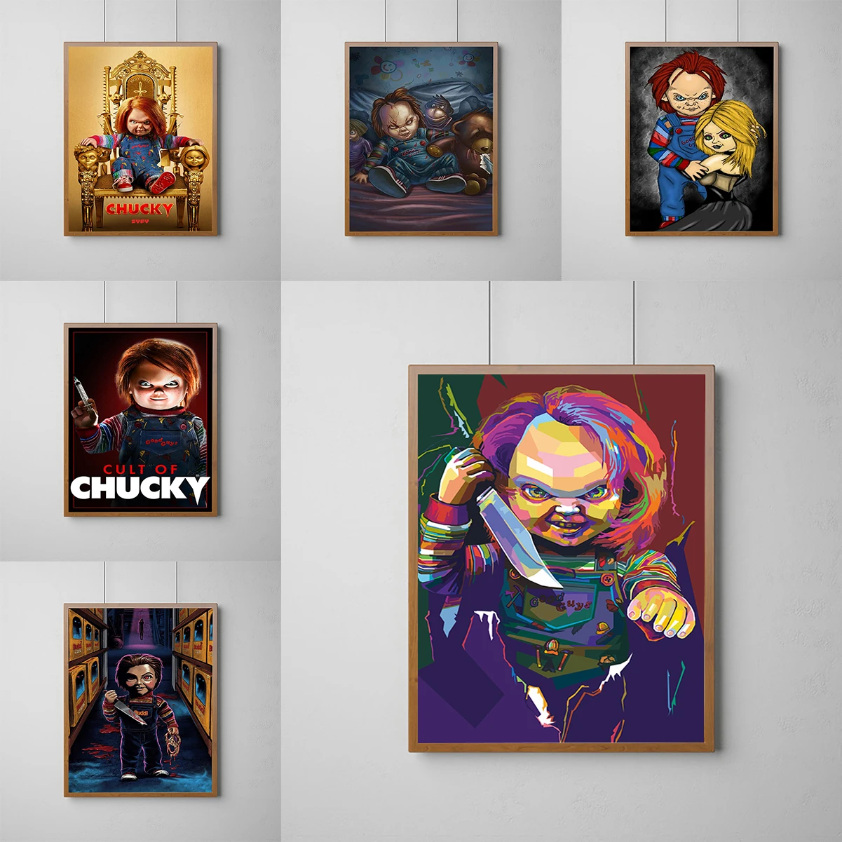 

Horror Doll Chucky Poster Painting on Canvas Decoration Pictures Room Wall Decor Home Decorations Print Decorative Paintings Art