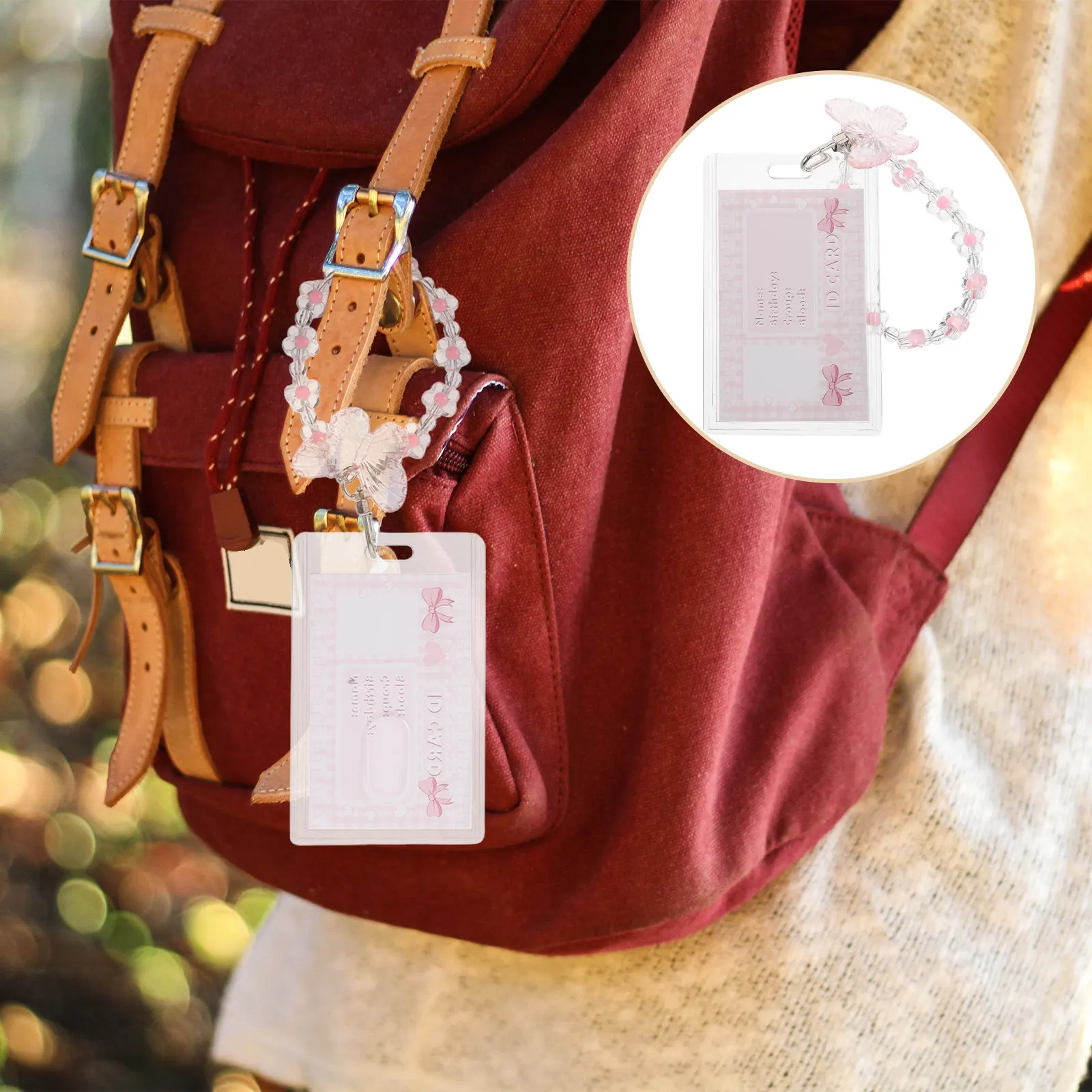 

Брелок-держатель для карт в форме бабочки, прозрачный акриловый чехол для удостоверений личности, легкий, гладкий, для студентов, офиса, школы