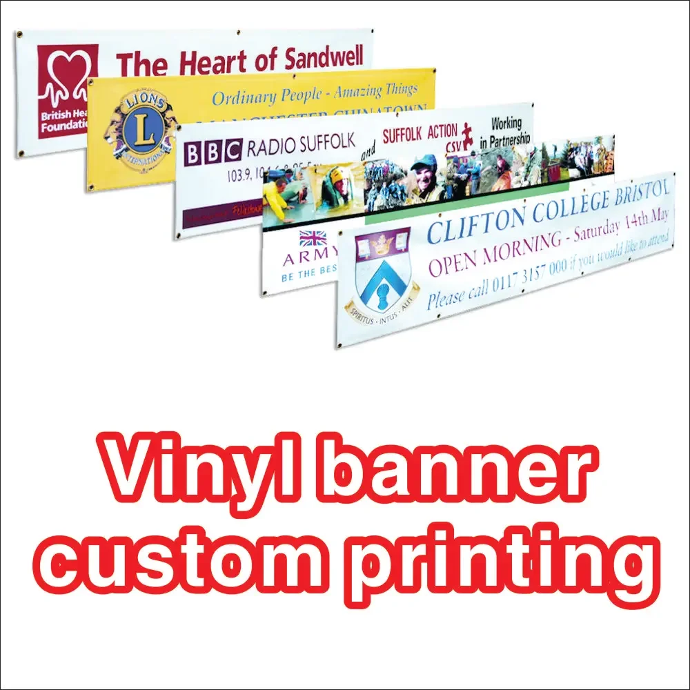 Custom Any Size Full Color Banner Vinyl Polyester Fabric Cloth Indoor Outdoor Advertising Promotion Event Party Sign Gromme