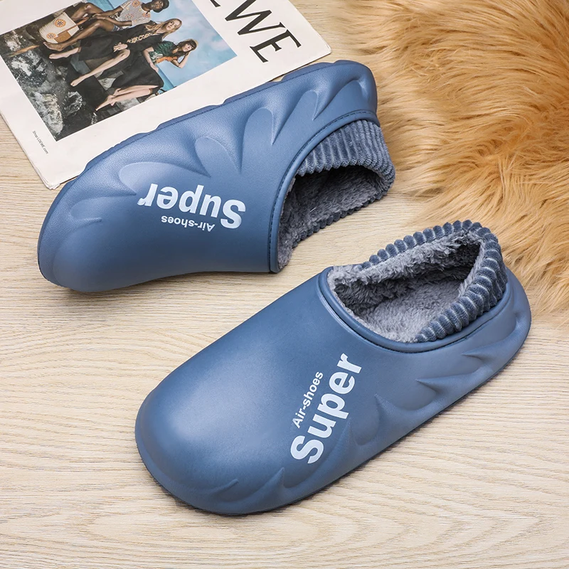 Big Size 48 49 Winter Men Slippers Warm Fur Home Slippers Soft Plush House Cotton Shoes Womens Comfy Wear Slides indoor