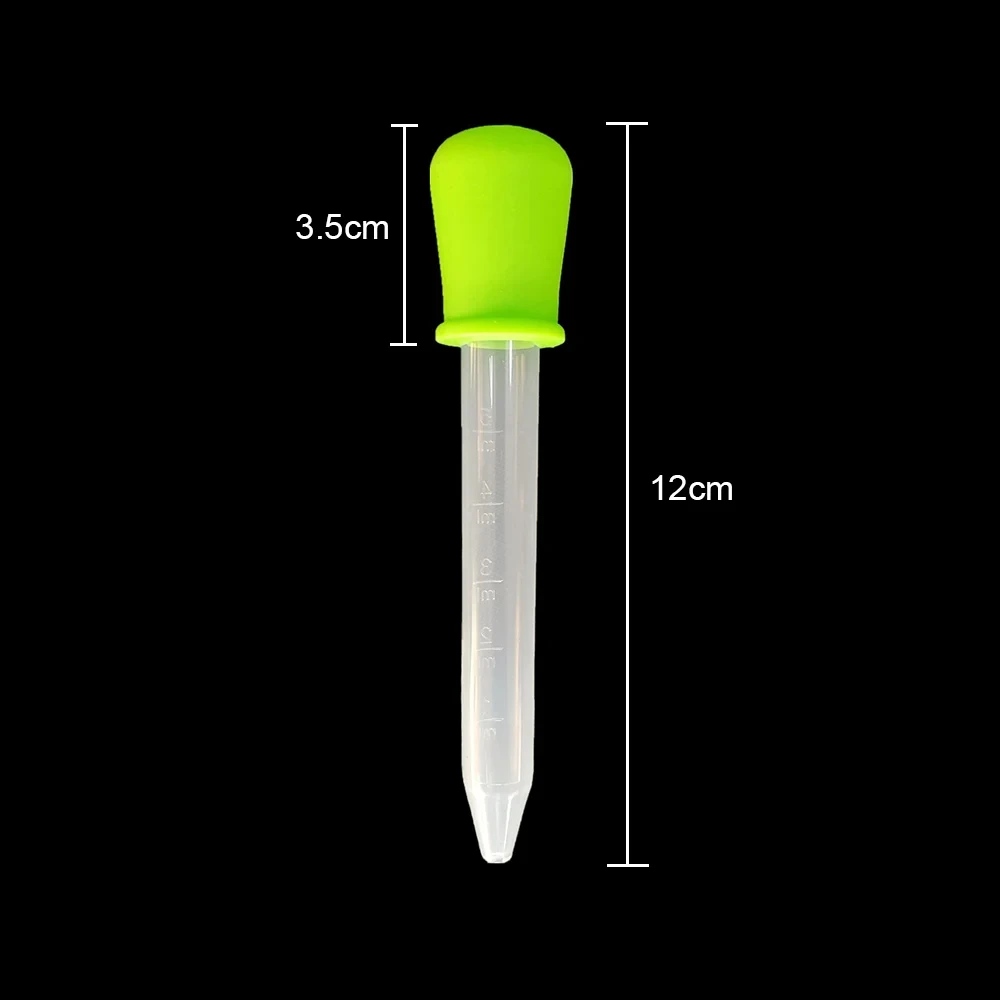 2PCS 5ml Silicone Plastic Pipette Dropper Feeding Medicine Liquid Eye Ear Pipette Dropper Lab Experiment Supplies Tool