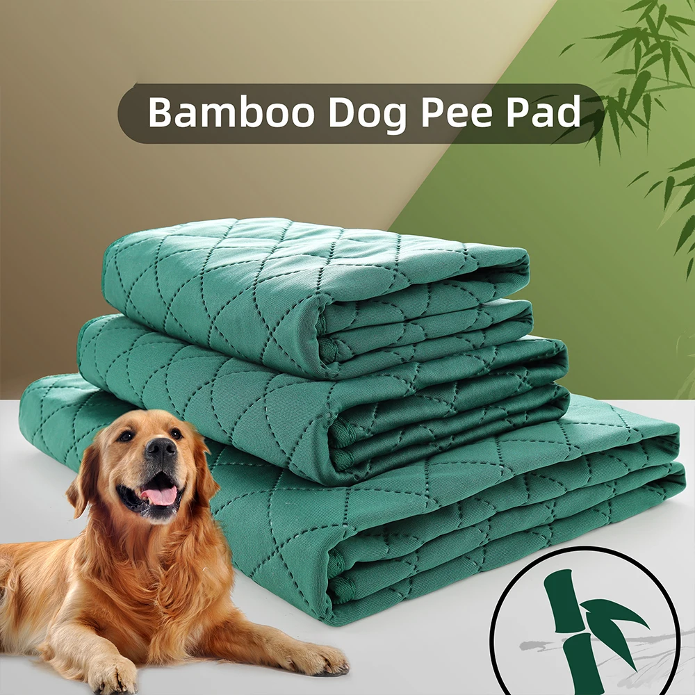 Reusable Dog Pee Pad Pet Bamboo Fiber Washable Urine Pad Cool Dog Sleeping Pad Waterproof Anti-slip Diaper Mats Pet Training Pad