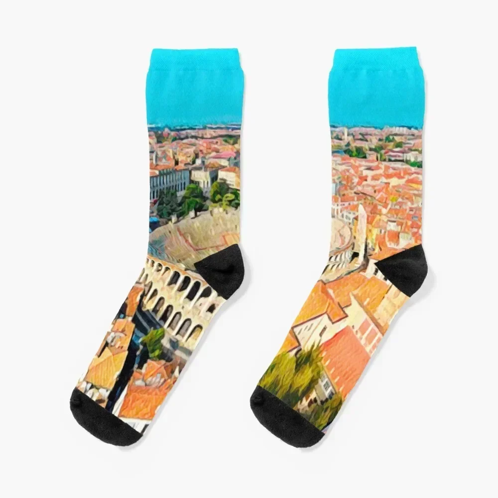 

Verona Vintage Travel Socks Soccer christmas stocking Mens Socks Women's