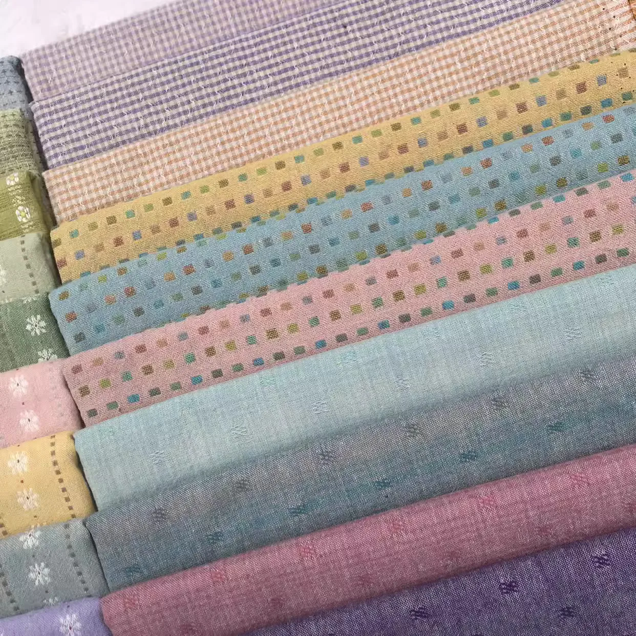 50*55cm DIY Japan Little Cloth group Yarn-dyed fabric,for sewing Handmade Patchwork Quilting , stripe dot Random japanese