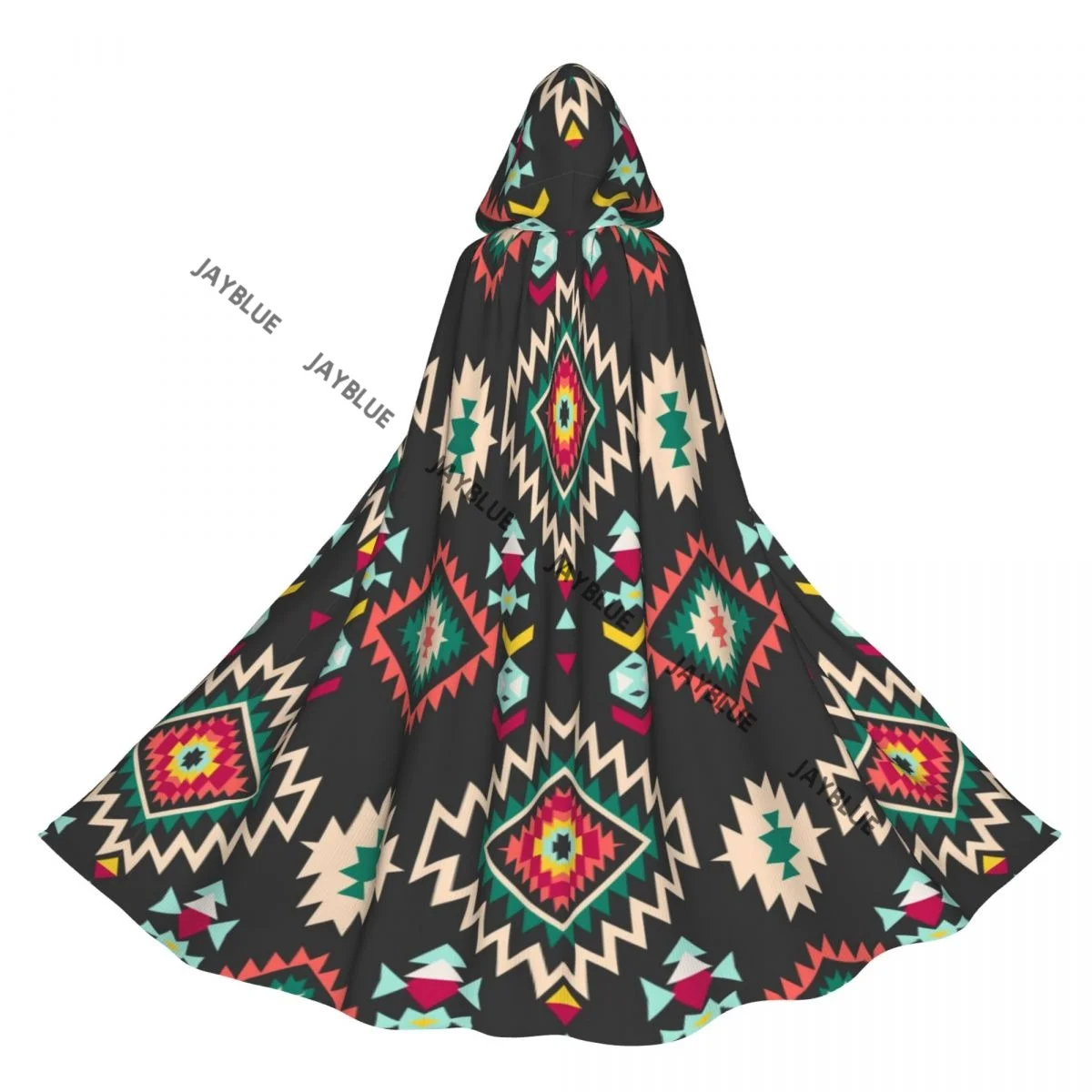 

Hooded Cloak Unisex Cloak with Hood Ethnic Pattern Cloak Vampire Witch Cape Cosplay Costume