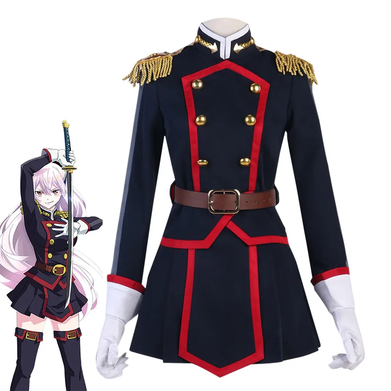 

Anime Mato Seihei No Slave Uzen Kyōka Kyoka Cosplay Costume Black Combat Uniform Top Skirt Full Set Outfit Woman Clothing