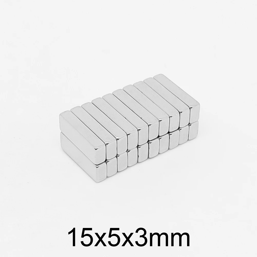 10/20/50/100/150/200/300PCS 15x5x3 Quadrate Small Magnets N35 Block Rare Earth Neodymium Magnet 15x5x3mm Permanent Magnet 15*5*3