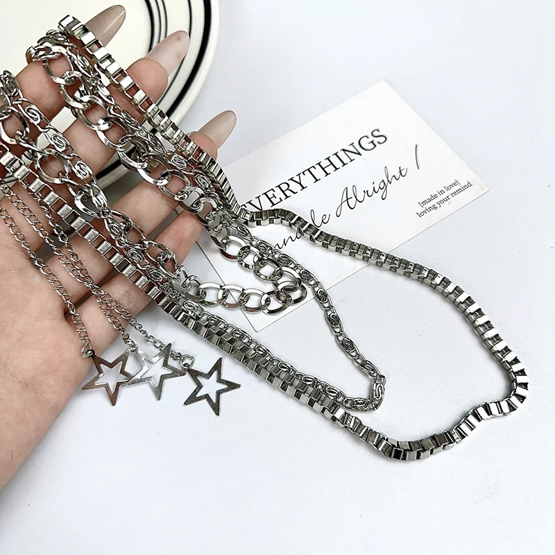 Stern-Quasten-Metall-Taillenkette, Hosenkette, Kleidungsanhänger, Hosen-Jeans-Gürtel, Schlüsselanhänger, Kettenschmuck