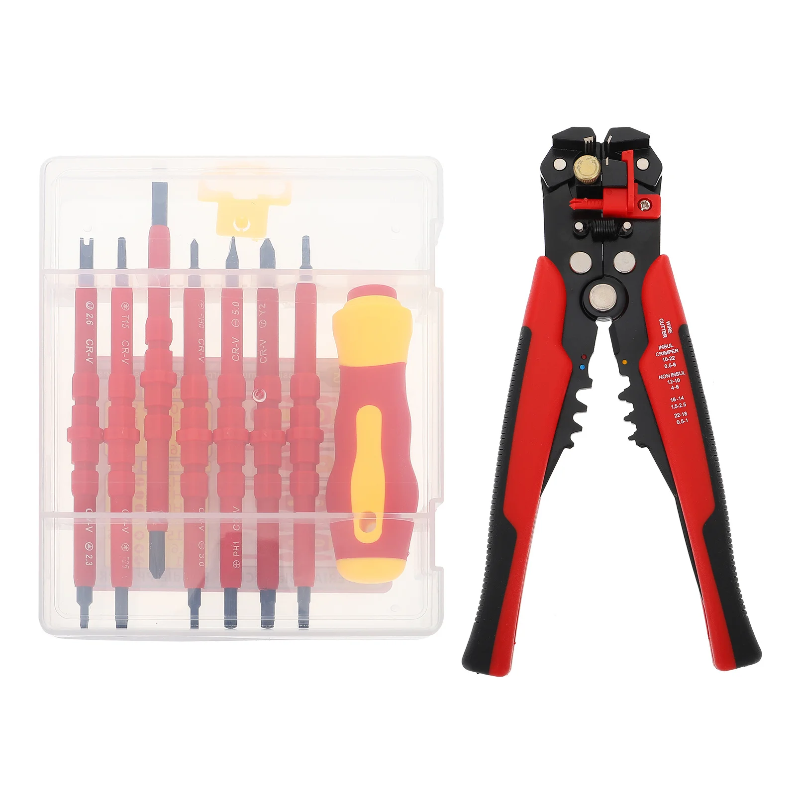 1Set Comfortable Grip Wire Stripper Set High Quality Plastic Materials Insulated Screwdriver Assorted Color Electrician Tool