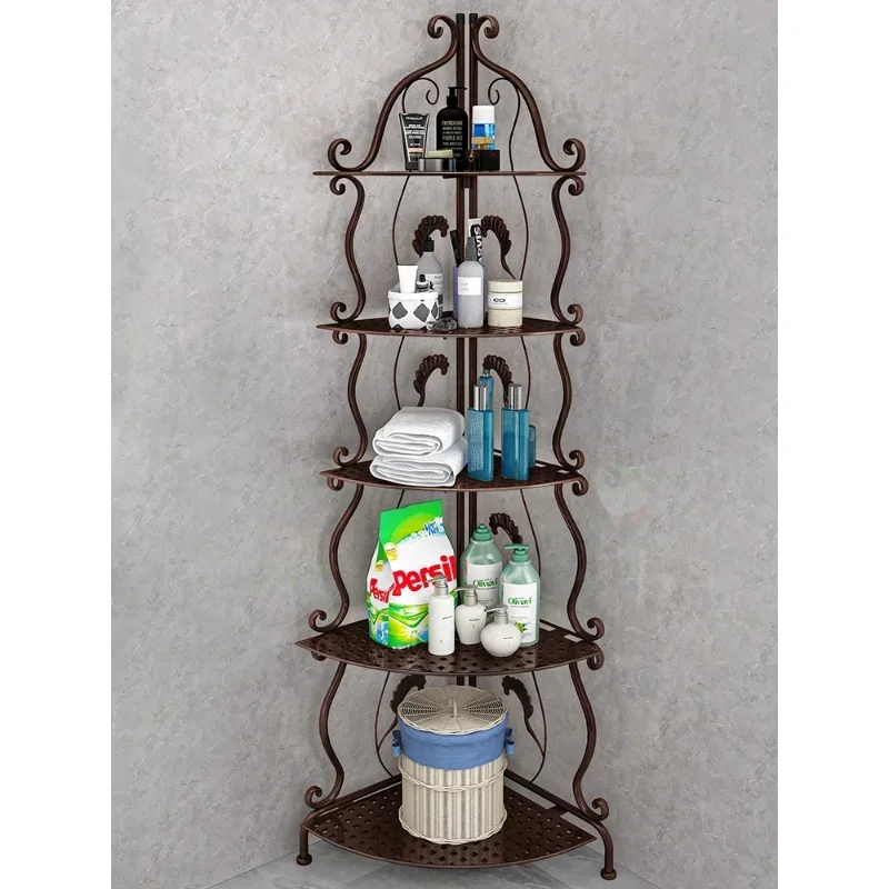 Tiers Nordic Style Iron Kitchen Organizer Multi-use Antirust Bathroom Corner Rack Living room Standing Book Shelf Home Decor