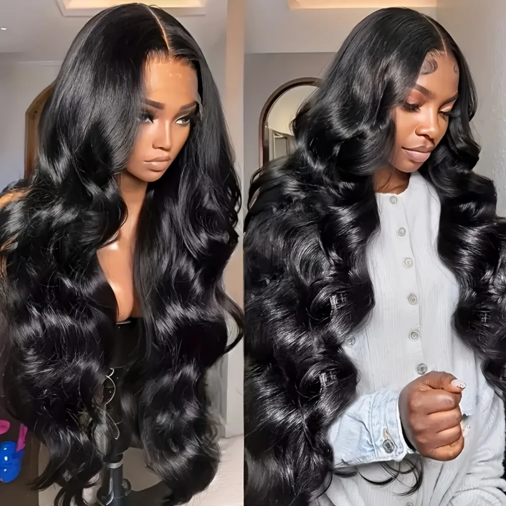 13x4 13x6 الجسم موجة الدانتيل الجبهة باروكة من شعر طبيعي قبل نتف مع شعر الطفل 200% الكثافة اللون الطبيعي HD الدانتيل شعر مستعار أمامي للنساء #1