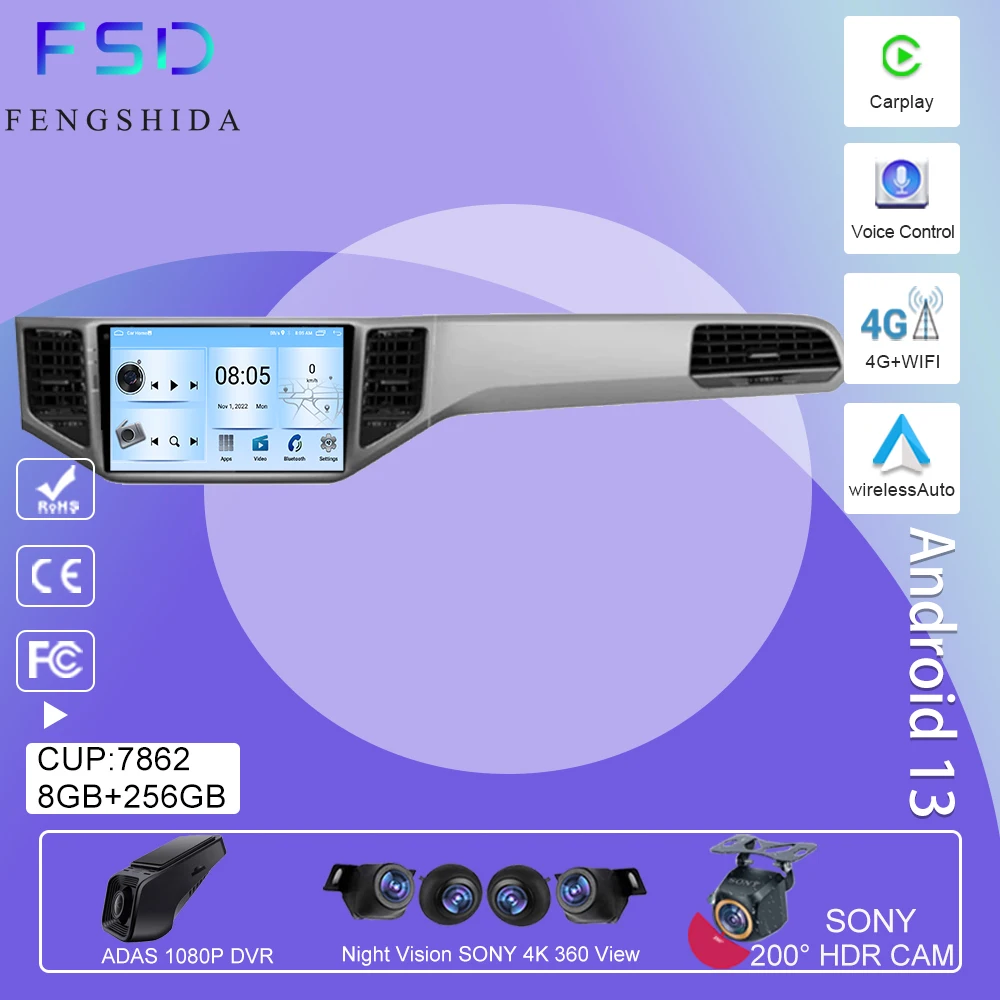 

Car Stereo For Volkswagen VW Sportsvan 2016~2019 Android Radio Multimedia Player GPS Navigation 5G WIFI BT QLED DSP NO 2 DIN DVD