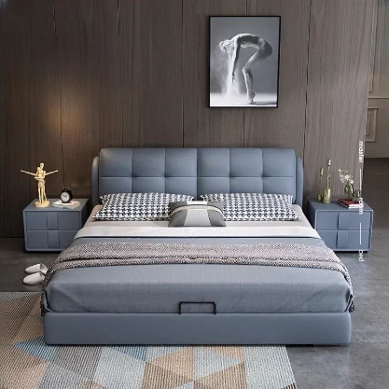 

Headboard Double Bed Frame King Size Wooden Luxury Living Room Double Bed Princess Modern Cama De Casal Bedroom Furniture