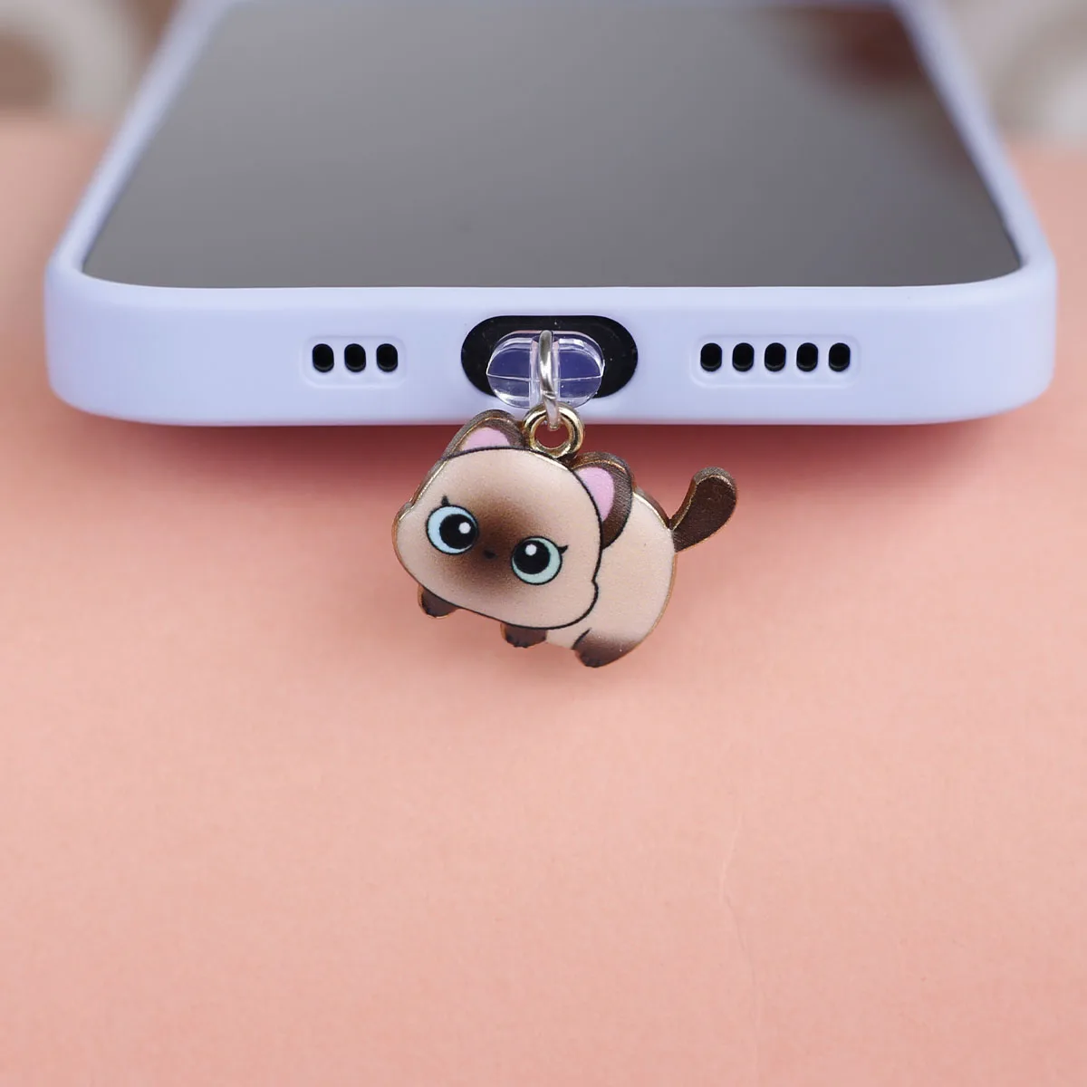 Niedlicher Katzen-Handy-Staubschutz-Anhänger in Mehrfarbig, aus Legierung, Zubehör-Dekoration für iPhone und Type-C-Anschlüsse, Geschenk-Lanyard – Detail 11
