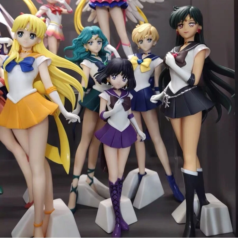 

23 см Популярная Аниме Фигурка Сейлор Мун Супер Сейлор Чиби Мун экшн-фигурка игрушки Коллекционная модель украшения для детей подарок на день рождения