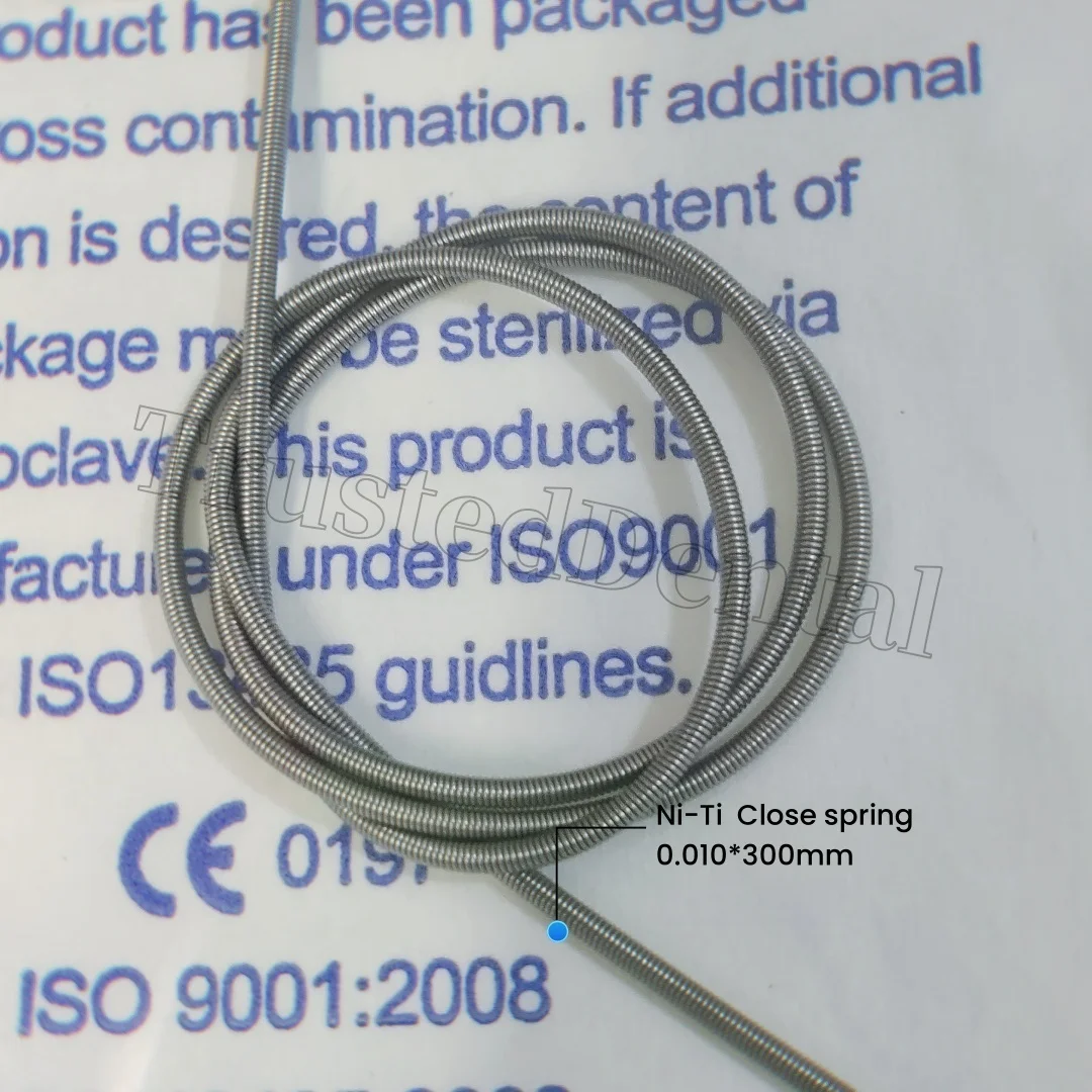 2pcs/pack Dental Orthodontic Niti Close Coil Spring Elastic Closed Distalized Springs 010 Length 300mm Dentistry Materials