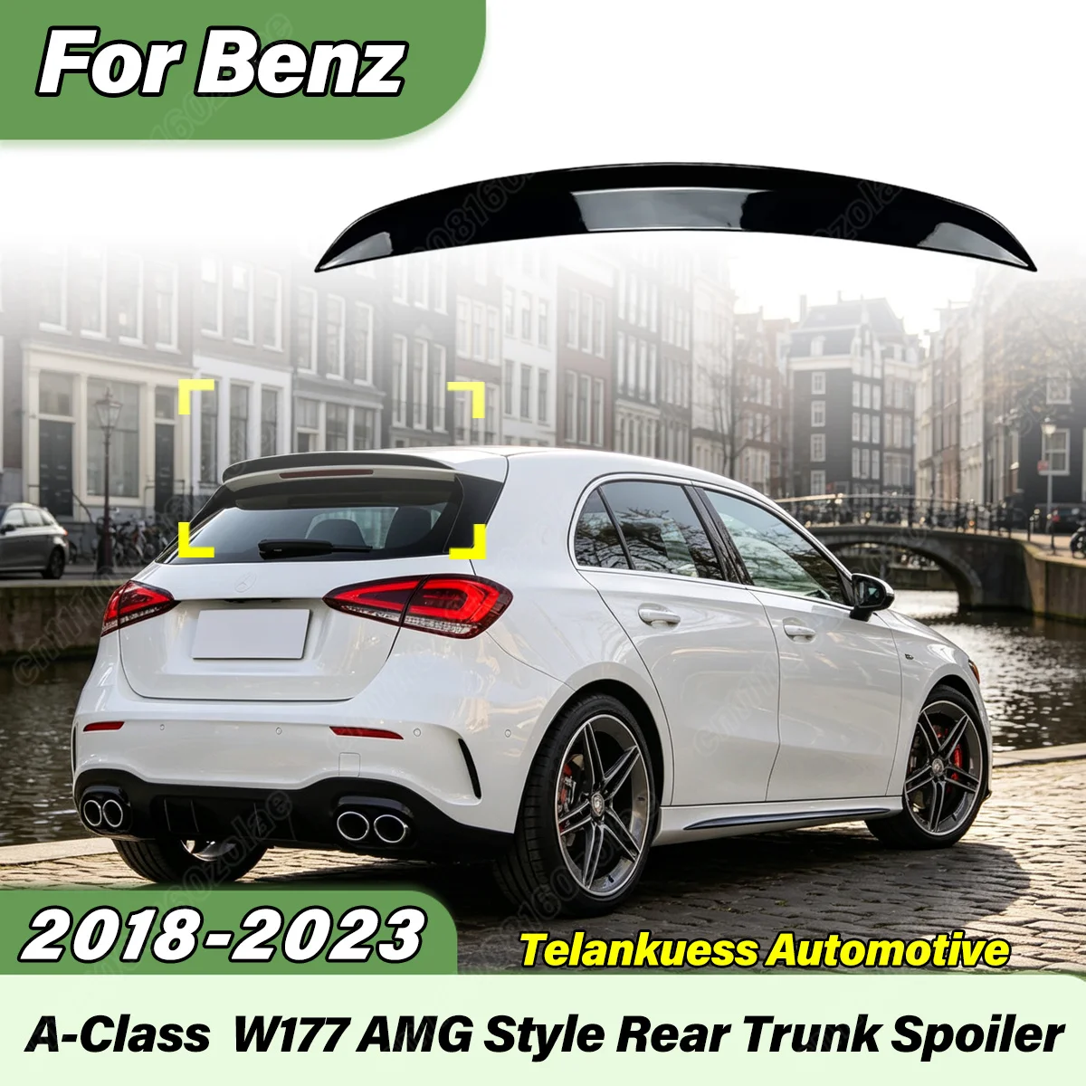 For Mercedes Benz A Class W177 A180 2018 2019 2020 2021 2022 2023 Car Rear Roof Spoiler Sport Style Vehicle Tail Wing Body Kit