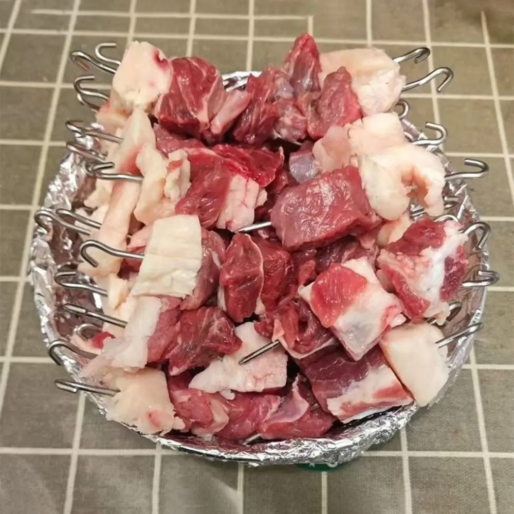 جديد الفولاذ المقاوم للصدأ عمودي رف الشواية سلسلة شواء انفصال حامل سيخ 12/24/49 إبرة الخبز لملحقات مقلاة الهواء #3