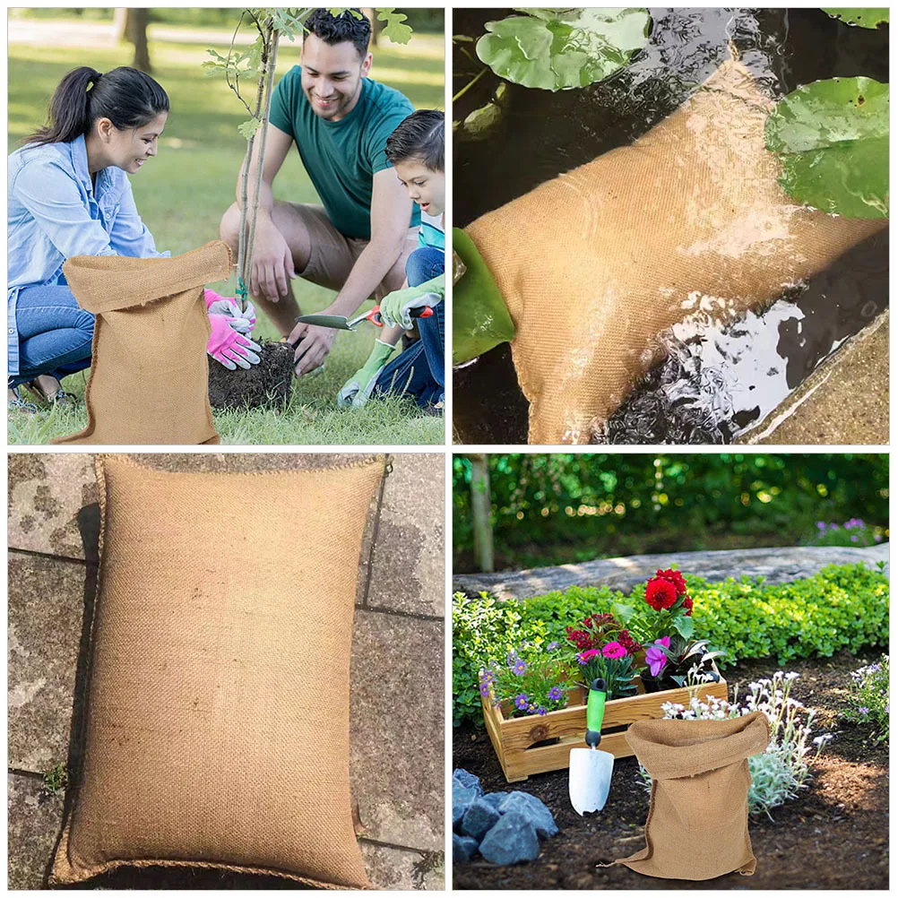 5 قطعة أكياس الخيش المنسوجة بإحكام للخضروات والمكسرات والجوز والبستنة أكياس الرمل للحماية من الفيضانات بدون رمل #1