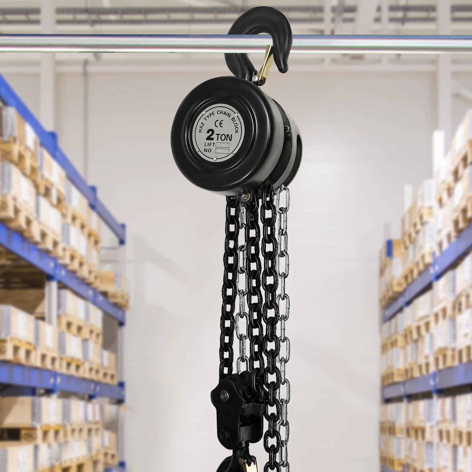 

Manual Hand Lift Steel Chain Block Hoist 2 Ton Capacity with 2 Lifting Chain Rows