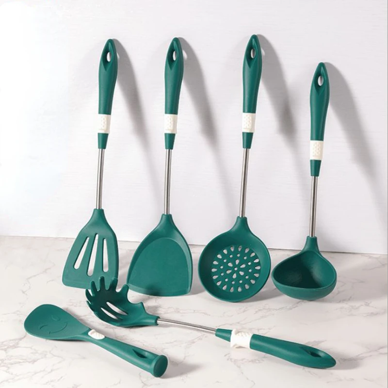 

6-piece Silicone Kitchenware Set High Temperature Resistant Soup Spoon Cooking Spatula for Non-stick Pans Kitchen Accessories