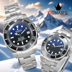 NH35 Watch 44mm Men's Watch NH35 Automatic Mechanical Sapphire Glass Luxury Watch Stainless Steel Case OUMASHI Watch