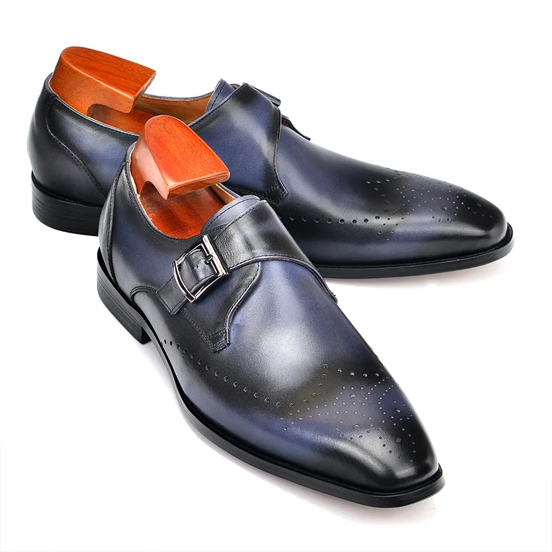 

Vintage Mens Brogues Dress Shoes Luxury Genuine Leather Suit Shoes Designer Retro Handmade Wedding Social Oxfords Shoes For Man